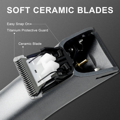 Electric Groin Hair Trimmer for Men,Body Groomer & Pubic Waterproof Hair Trimmer,Replaceable Ceramic Blade